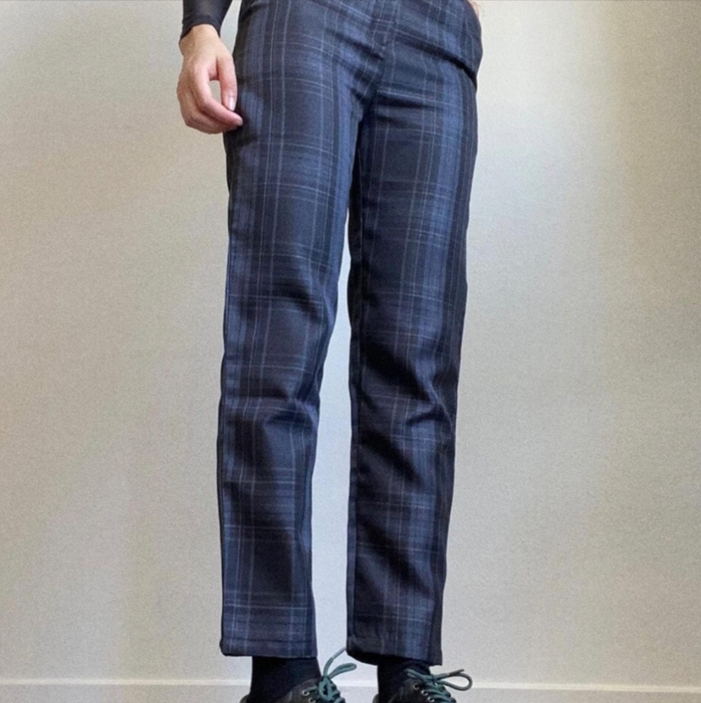 Love too true plaid high waisted trousers